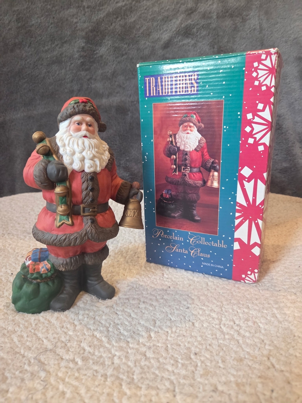 Traditions Red Porcelain Collectible Santa Claus Figurine